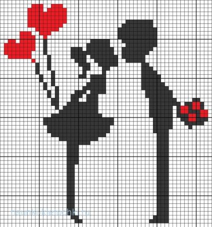 Рисунки по клеточкам для влюбленных