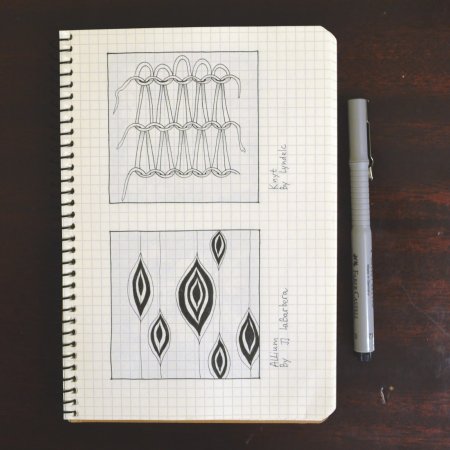 Узоры ручкой в тетради