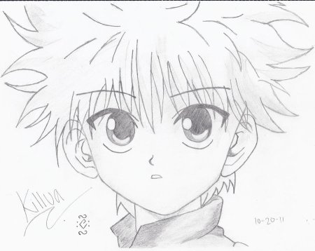 Киллуа Хантер х Хантер для срисовки