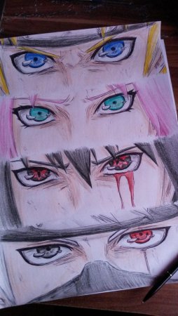 Команда номер 7 Наруто для срисовки