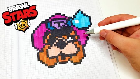 Генерал Гавс из БРАВЛ старс по клеточкам