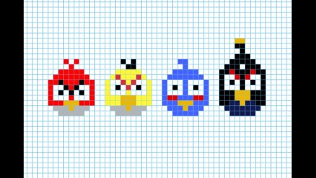 Энгри бердз по клеточкам маленькие