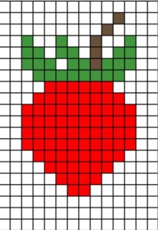 Рисунки по клеточкам фрукты