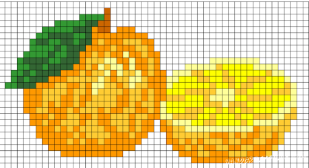 Фрукты по клеточкам