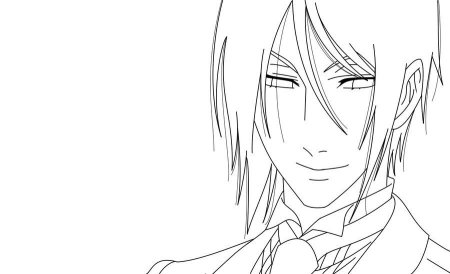 Тёмный дворецкий Себастьян Михаэлис для срисовки