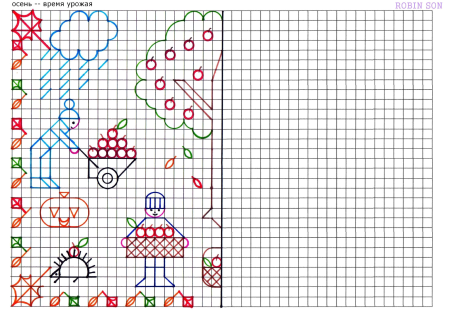 Рисунки по клеточкам в тетради для начинающих