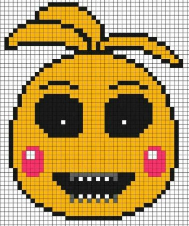 Рисование по клеточкам ФНАФ В тетради