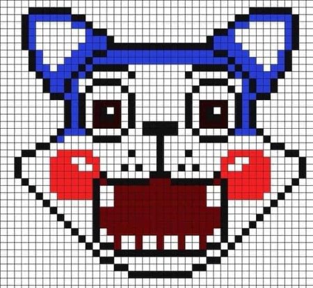 Рисование по клеточкам ФНАФ В тетради