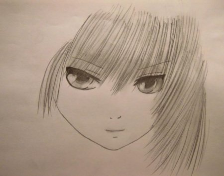Аниме лицо карандашом