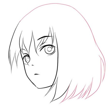 Аниме девочка с каре карандашом