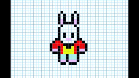 Рисунки по клеточкам кролик