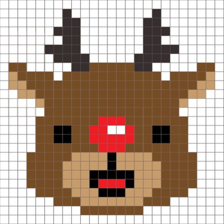 Рисунки по клеточкам новогодние