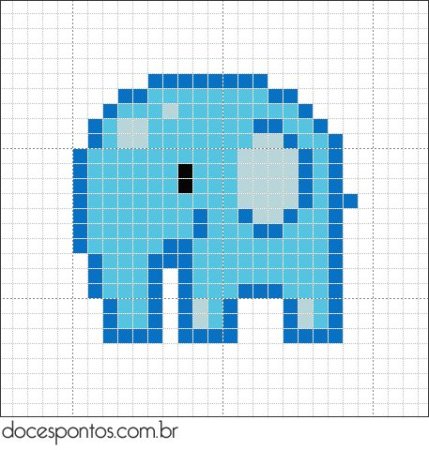 Рисование по клеточкам слон