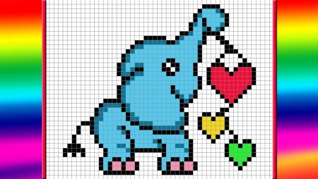 Рисунки по клеточкам слон