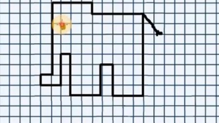 Рисование по клеткам слон