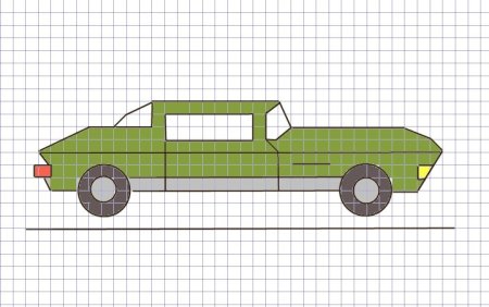 Рисунки по клеточкам машины