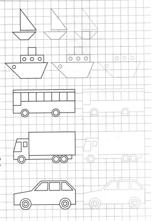 Машинки по клеточкам