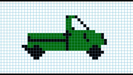 Машинка по клеточкам для детей