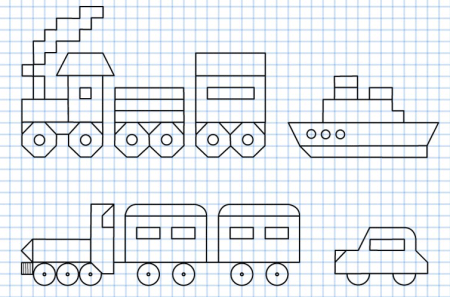 Машинки по клеточкам
