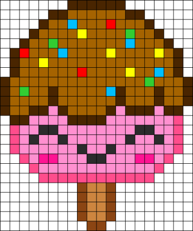 Рисунки в клеточку мороженое