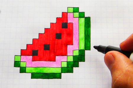 Рисование по клеточкам еда