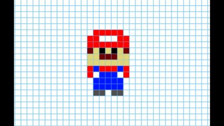 Марио по клеточкам в тетрадке