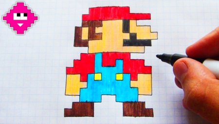 Рисование по клеточкам Марио