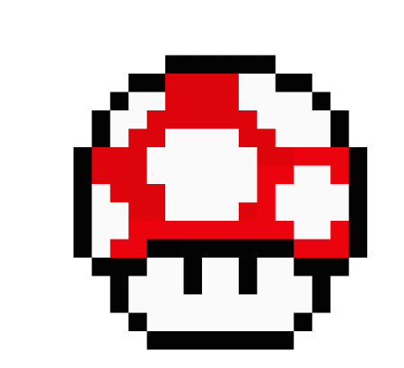 Грибы Марио по клеточкам