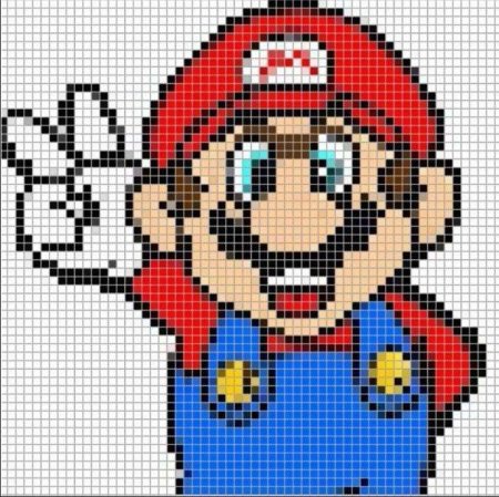 Вышивка крестиком Марио