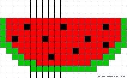 Арбуз по клеточкам в тетради