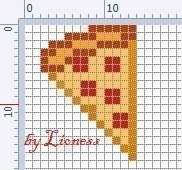 Кусок пиццы по клеточкам