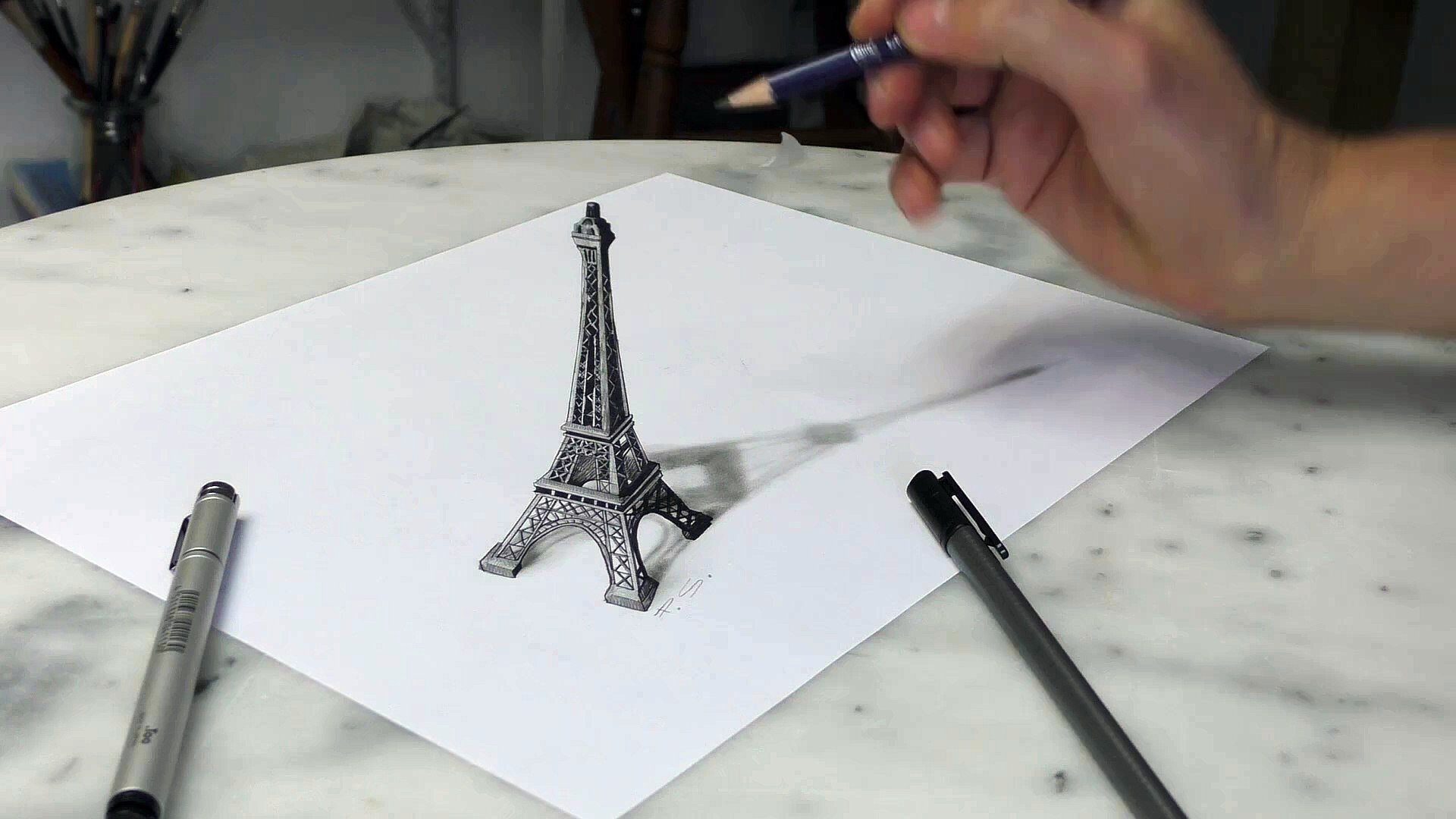 Объёмное рисование карандашом