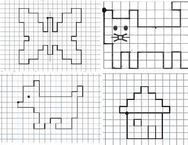 Рисование животных по клеточкам для детей