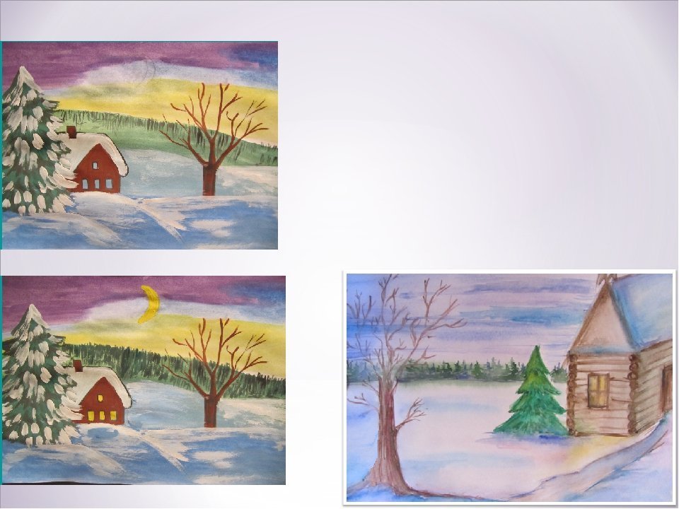 Изо 3 класс рисуем пейзаж. Рисование зимний пейзаж. Зимний пейзаж для детей. Зимний пейзаж красками. Рисование 4 класс.