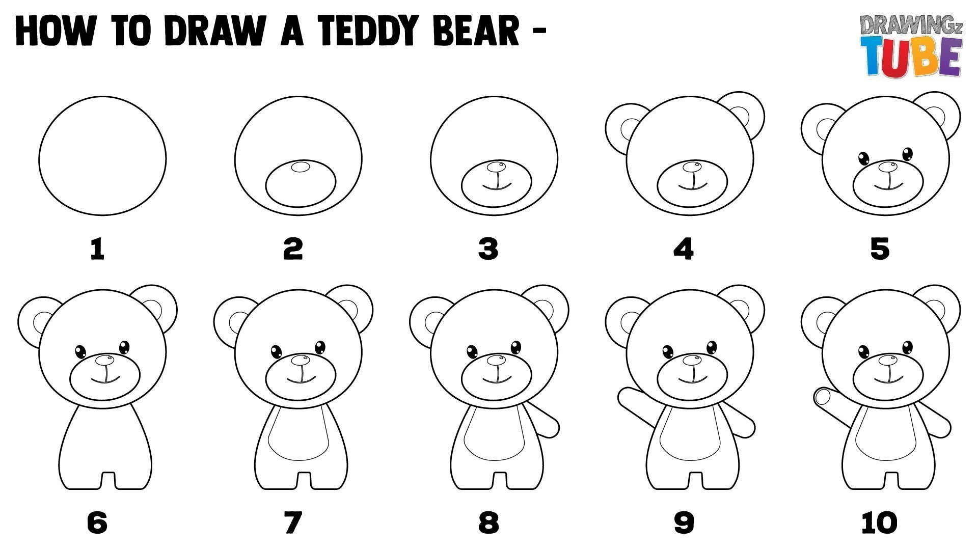 Нарисовать медвежонка поэтапно для детей