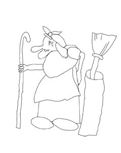 Лицо бабы яги рисунок