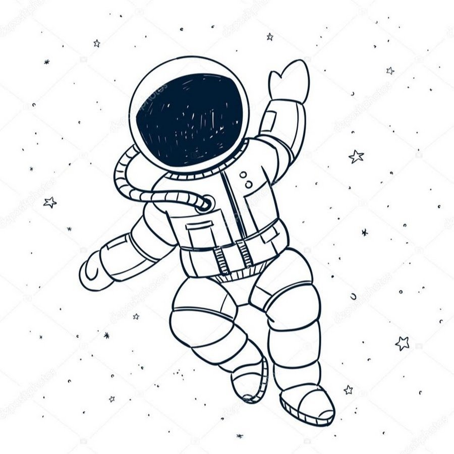 Раскраска космонавт в скафандре