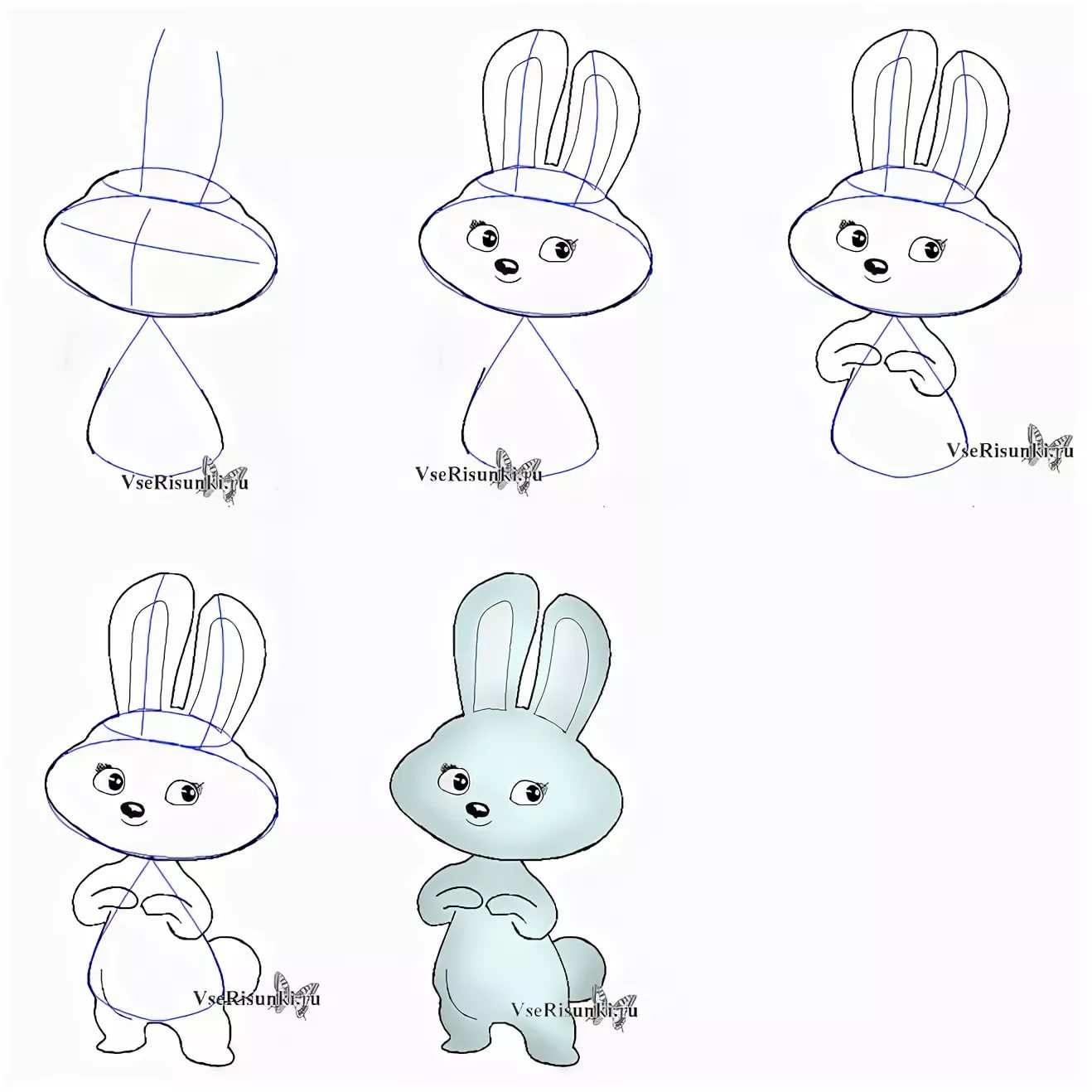Как нарисовать зайца карандашом