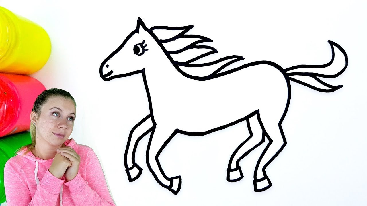 Лошадка для 6 лет. Лошадка рисование для детей. Рисование для детей 5 лет лошадь. Лошадка легкая для рисования. Лошадь для рисования детям.