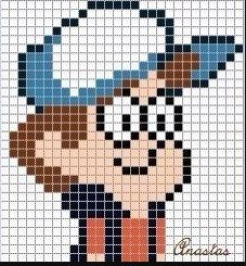 Диппер Гравити Фолз по клеткам