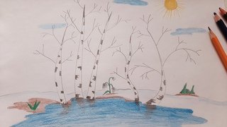 Поэтапное рисование Весна карандашом