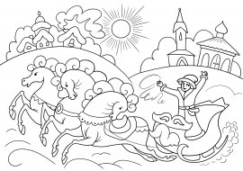 Палех раскраска