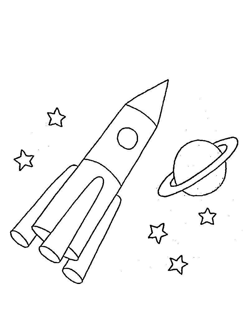Раскраска ракета для детей 5-6 лет