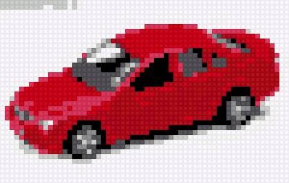 Марки машин по клеточкам в тетради