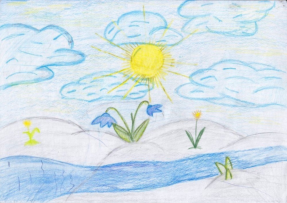 Рисунки детей о весне 2 класс