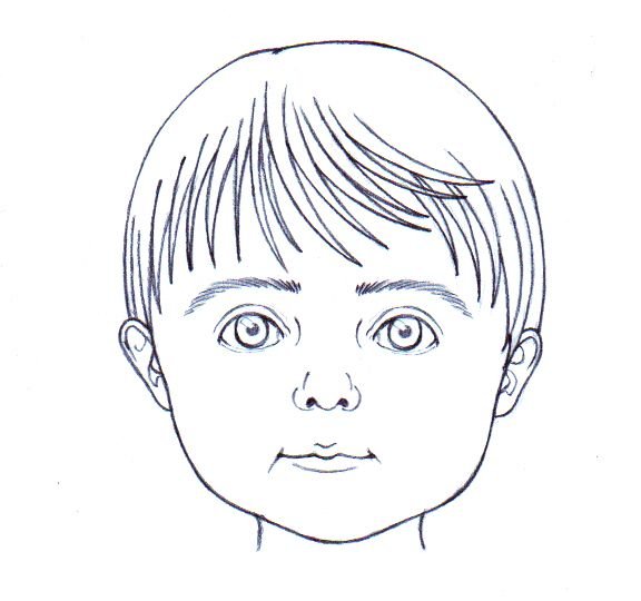 детское лицо, карандаш техника, рисунок