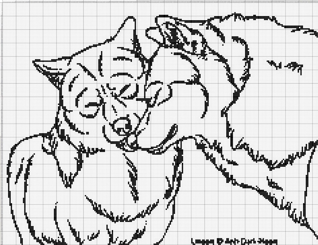 Вышивка крестом схема волки пара