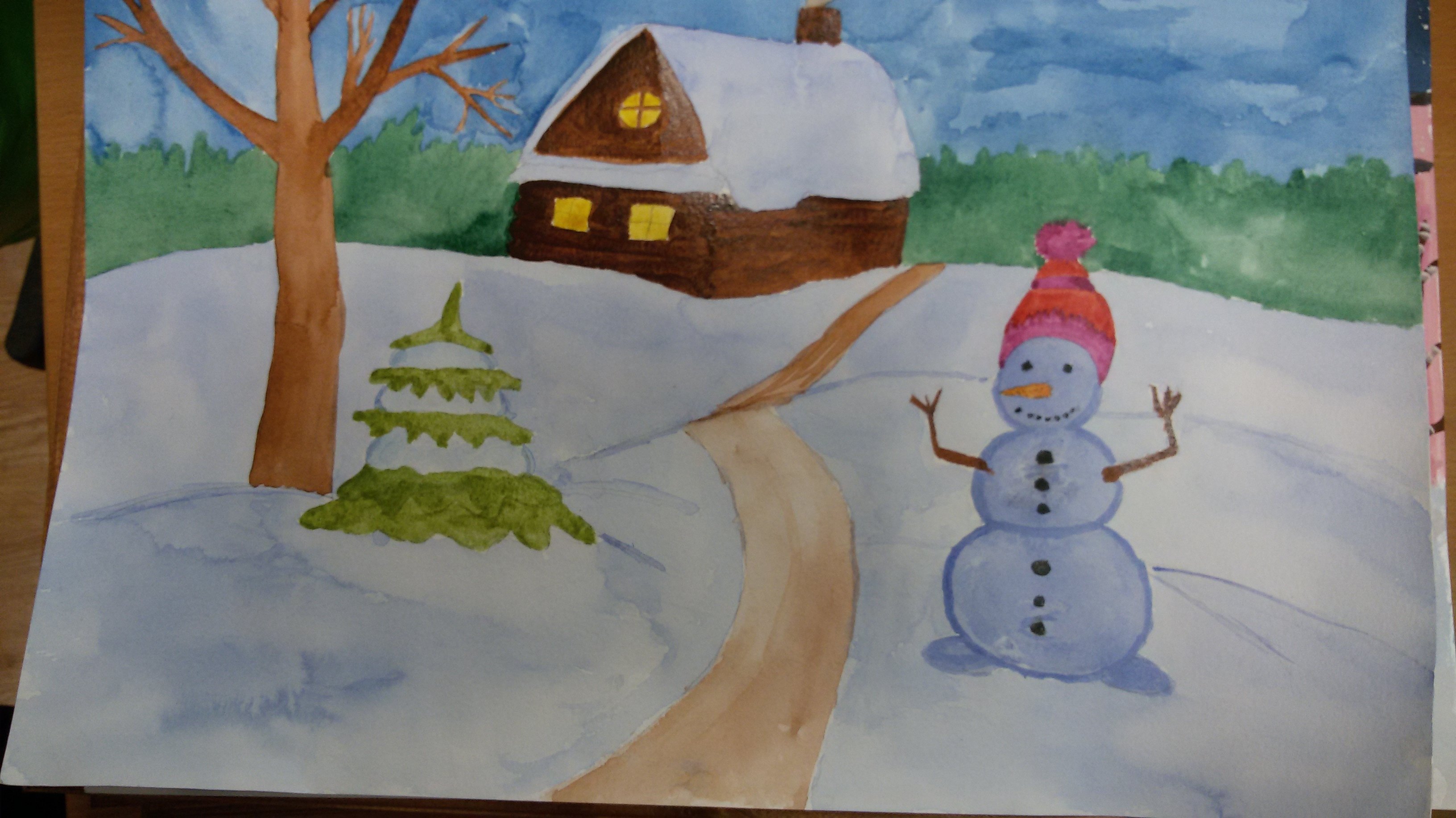 Зимние рисунки для детей