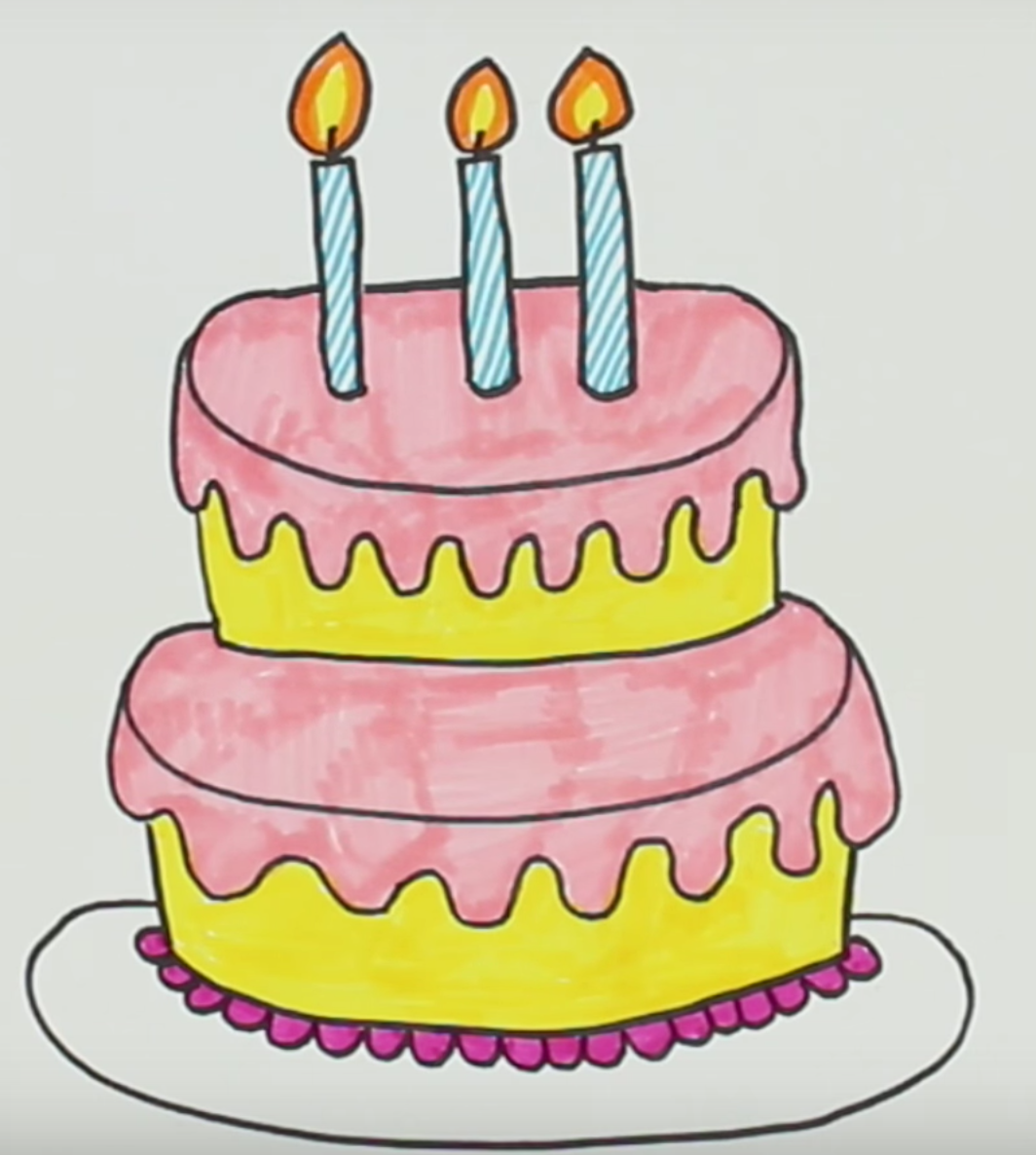 Какие рисунки можно нарисовать на день рождения. Тортик рисунок. Рисунок торта для срисовки. Лёгкие рисунки тортики. Рисунки тортиков для срисовки.