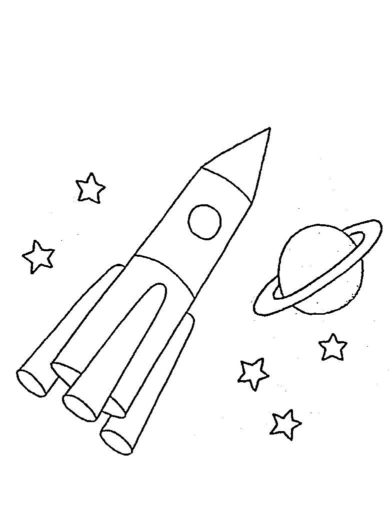 Ракета раскраска для детей